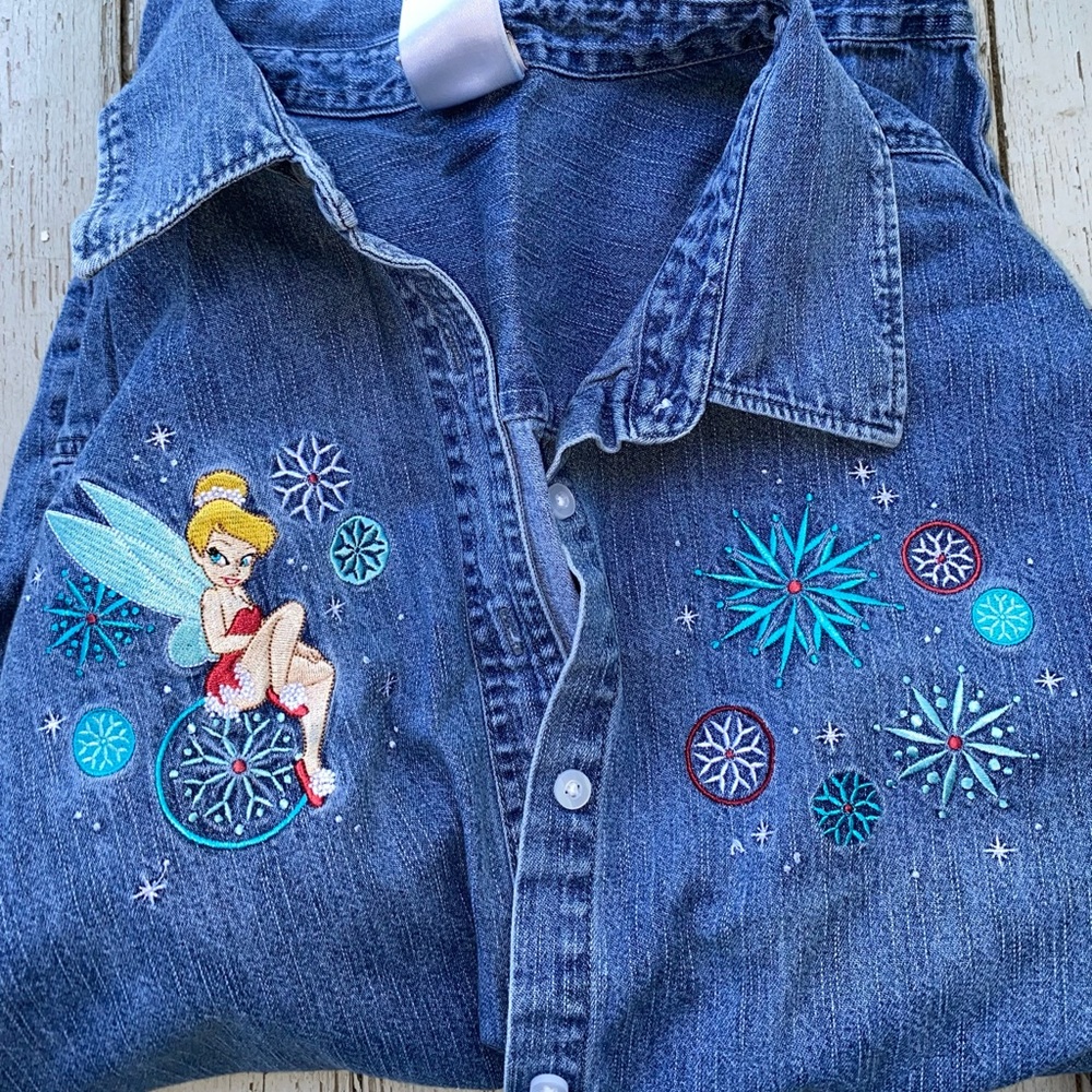 Vintage Tinker Bell Disney Denim Shirt